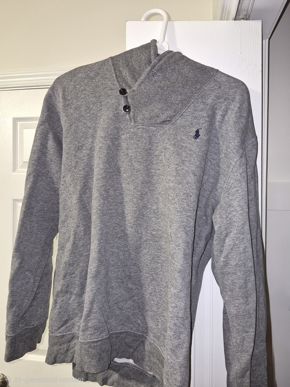 Polo by Ralph Lauren Heather Gray Shawl-Collar Crewneck Sweater